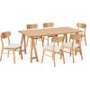 Christopher Knight Home Anthony Mid-Century Modern 7 Piece Dining Set, Light Beige and Natural Oak(Natural Oak + Light Beige)