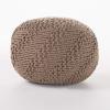Christopher Knight Home Aria Outdoor Fabric Weave Pouf, Light Brown