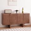 Christopher Knight Home Austen Retro Minimalist Wooden Storage Sideboard, Living Room Cupboard with Shelves, Dining Room/Kitchen Buffet Cabinet, Entryway Display Table, Home Office Credenza, Brown(Espresso)
