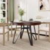Christopher Knight Home Ayden Wooden Round Dining Table, Dining Room Table for 4 with Open Shelf, Indoor Kitchen Table with Metal Legs, Brown+Black(Brown)