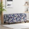 Christopher Knight Home Breanna Fabric Storage Ottoman, White And Blue Floral(Multi Color)
