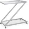 Christopher Knight Home Caraway Modern Iron and Glass 2 Tier Bar Cart, Silver