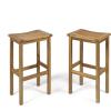 Christopher Knight Home Caribbean Outdoor 30″ Acacia Wood Barstools, 2-Pcs Set, Natural Stained(Natural Stained)