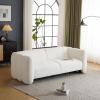 Christopher Knight Home Carine 83‘’ Sofa Couch, Cozy Boucle Fabric Upholstered 3-Seater Seating Sofa, Comfy Couches for Living Room and Office, Modern Oversized Loveseat, Curved Wave Design, White(White)