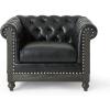 Christopher Knight Home Castalia Club Chair, Dark Brown + Natural 33.5D x 39W x 28H Inch(Midnight Black + Dark Brown)