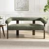 Christopher Knight Home Celen Modern Boucle Fabric Upholstered Loveseat with Round Armrest and Rubberwood Frame, Comfy Living Room 2-Seater Sofa, Space-Saving Couch for Hotel/Apartment, Green+Brown(Green+brown)