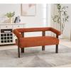 Christopher Knight Home Celen Modern Boucle Fabric Upholstered Loveseat with Round Armrest and Rubberwood Frame, Comfy Living Room 2-Seater Sofa, Space-Saving Couch for Hotel/Apartment, Green+Brown(Brown + Dark Orange)