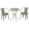 Christopher Knight Home Colmar Outdoor Iron Bistro Set, 3-Pcs Set, Matte Green(Matte Green)