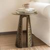 Christopher Knight Home Darton Retro Metal Coffee Table, Living Room Round Top Accent Side Table with Hand-Hammered Texture, Sofa Armchair End Table, Copper