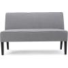 Christopher Knight Home Dejon Modern Fabric Loveseat, Gray / Matte Black Dimensions: 30.00”D x 50.00”W x 32.20”H