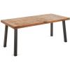 Christopher Knight Home Della Acacia Wood Dining Table, Natural Stained with Rustic Metal, 32.25 in x 69 in x 29.5 in, Brown, Grey(Teak Finish With Rustic Metal)