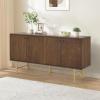 Christopher Knight Home Dodie Wooden Sideboard Cabinet, Large Sideboard Buffet Cabinet, Living Room Accent Storage Cabinet with Adjustable Shelves,Kitchen Cabinet Organizer for Coffee Bar,Walnut Brown(Walnut Brown)