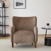 Christopher Knight Home Dolly Mid-Century Modern Velvet Upholstered Wingback Club Chair, Living Room Lounge Chair for Relaxation, Reading Armchair, Solid Wood Living Room Accent Chair, Dark Brown(Camel+brown)