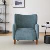 Christopher Knight Home Dolly Mid-Century Modern Velvet Upholstered Wingback Club Chair, Living Room Lounge Chair for Relaxation, Reading Armchair, Solid Wood Living Room Accent Chair, Camel+Brown(Aqua Blue+brown)