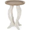 Christopher Knight Home Doris French Country Accent Table with Round Top, Natural(Natural + Distressed White)