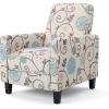 Christopher Knight Home Dufour White and Blue Floral Fabric Recliner 26.75D x 34W x 36.25H in