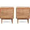 Christopher Knight Home Eakins Handcrafted Nightstand – Acacia Wood – Natural (Set of 2)