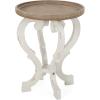 Christopher Knight Home Eleanor French Country Accent Table with Round Top, Natural(Natural + Distressed White)