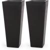 Christopher Knight Home Ella Outdoor Planter Sets, Large, Matte Black(Matte Black)