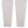 Christopher Knight Home Ella Outdoor Planter Sets, Large, Matte Black(Matte White)
