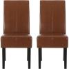 Christopher Knight Home Emilia Chocolate Brown Leather Dining Chairs (Set of 2)(Cognac Brown + Espresso)