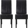 Christopher Knight Home Emilia Chocolate Brown Leather Dining Chairs (Set of 2)(Midnight Black + Espresso)