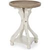 Christopher Knight Home Estelle French Country Accent Table with Round Top, Natural + Distressed White(Natural + Distressed White)
