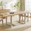Christopher Knight Home Evat 69 Inch Dining Table for 6 People, Modern Kitchen Table with U-Shaped Legs, Wooden Rectangular Farmhouse Dinner Furniture for Dining Room, Home Office, Natural Ash(Natural Ash)