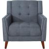 Christopher Knight Home Evelyn Mid Century Modern Fabric Arm Chair, Dark Gray, Walnut(Chair)
