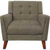 Christopher Knight Home Evelyn Mid Century Modern Fabric Arm Chair, Mocha, Walnut 31D x 30W x 32H in(Mid-Century Modern)