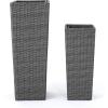 Christopher Knight Home Everest Outdoor Wicker Flower Pots, 2-Pcs Set, Multibrown(Gray)
