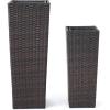 Christopher Knight Home Everest Outdoor Wicker Flower Pots, 2-Pcs Set, Multibrown(Multibrown)