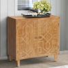 Christopher Knight Home Eyre Wooden Storage Accent Cabinet with 2-Door, Living Room Cupboard with Shelves, Dining Room/Kitchen Buffet Sideboard, Entryway Display Table,Home Office Decoration,Navy Blue(Brown)