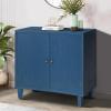 Christopher Knight Home Eyre Wooden Storage Accent Cabinet with 2-Door, Living Room Cupboard with Shelves, Dining Room/Kitchen Buffet Sideboard, Entryway Display Table,Home Office Decoration,Navy Blue(Navy Blue)
