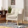 Christopher Knight Home Felicity Mid-Century Fabric Arm Chair, Teal 29.5D x 25W x 30.5H Inch(Beige)