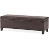 Christopher Knight Home Glouster Upholstered Storage Ottoman Bench, Forest Green Velvet, Matte Black(Pu brown)