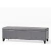 Christopher Knight Home Glouster Upholstered Storage Ottoman Bench, Forest Green Velvet, Matte Black(Pu grey)