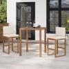 Christopher Knight Home Gree Acacia Wood Patio Bar Table and Chairs Set of 2, 3-Piece Wooden Outdoor Bar Set, Comfy Bar Stools Set of 2 with Bar Height Table, Teak+Beige(Light Beige+light Brown)