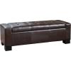 Christopher Knight Home Guernsey Bonded Leather Storage Ottoman Bench, Chocolate Brown 51 by 20 by 17