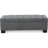 Christopher Knight Home Guernsey Fabric Storage Ottoman, Charcoal 20×50.25×16.75 inches(Charcoal)