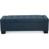 Christopher Knight Home Guernsey Fabric Storage Ottoman, Charcoal 20×50.25×16.75 inches(Navy Blue)