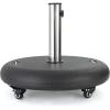 Christopher Knight Home Hayward 88lb Round Umbrella Base with Wheels and Stainless Steel Pole Handle, Black