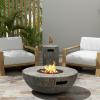 Christopher Knight Home Hearth Outdoor Fire Pit and Tank Holder Set, Lightweight Concrete Tank Table, 30000BTU Round Fire Pit, Woodlike Texture, Concrete Patio Fire Bowl, No Assembly Needed, Gray