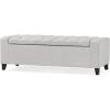 Christopher Knight Home Hikaru Fabric Storage Ottoman, Light Sky Dimensions: 20.50”D x 51.00”W x 17.00”H(Light Grey)