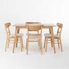Christopher Knight Home Idalia 50″ Rectangular Dining Set, 5-Pcs Set, Natural Oak / Light Beige