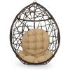 Christopher Knight Home Isaiah Indoor/Outdoor Wicker Tear Drop Hanging Chair (Stand Not Included), Multi-Brown and Tan