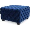 Christopher Knight Home Jaymee Velvet Ottoman, Grey(Navy Blue)