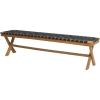 Christopher Knight Home Jeffery Outdoor Acacia Wood Bench with Rope Seating, Black and Teak 61×13.75×16.25 inches