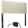 Christopher Knight Home Jezebel Headboard – Fully Upholstered, Queen / Full, Ivory(Beige)