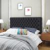 Christopher Knight Home Jezebel Headboard – Fully Upholstered, Queen / Full, Ivory(Dark Charcoal / Black Steel)